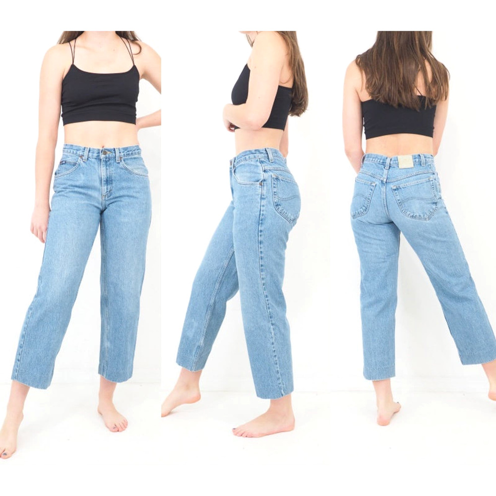 90s Vintage Lee Boyfriend Jeans Mid Rise Cropped Straight Leg Women's‎ Size 4